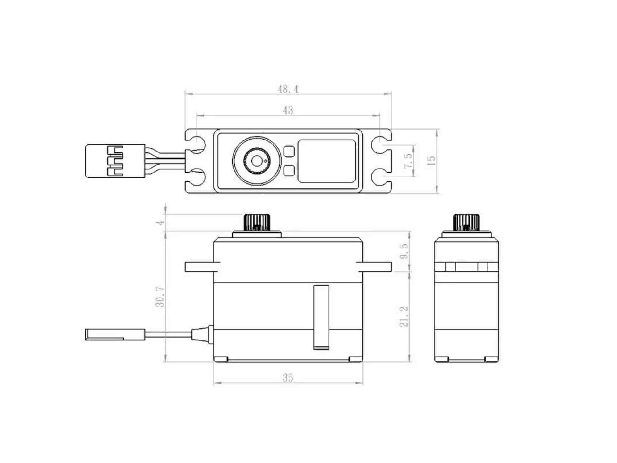 SAVÖX SV-1261MG Midi Size Digital Coreless Servo 7,4V 20kg/0,095sec