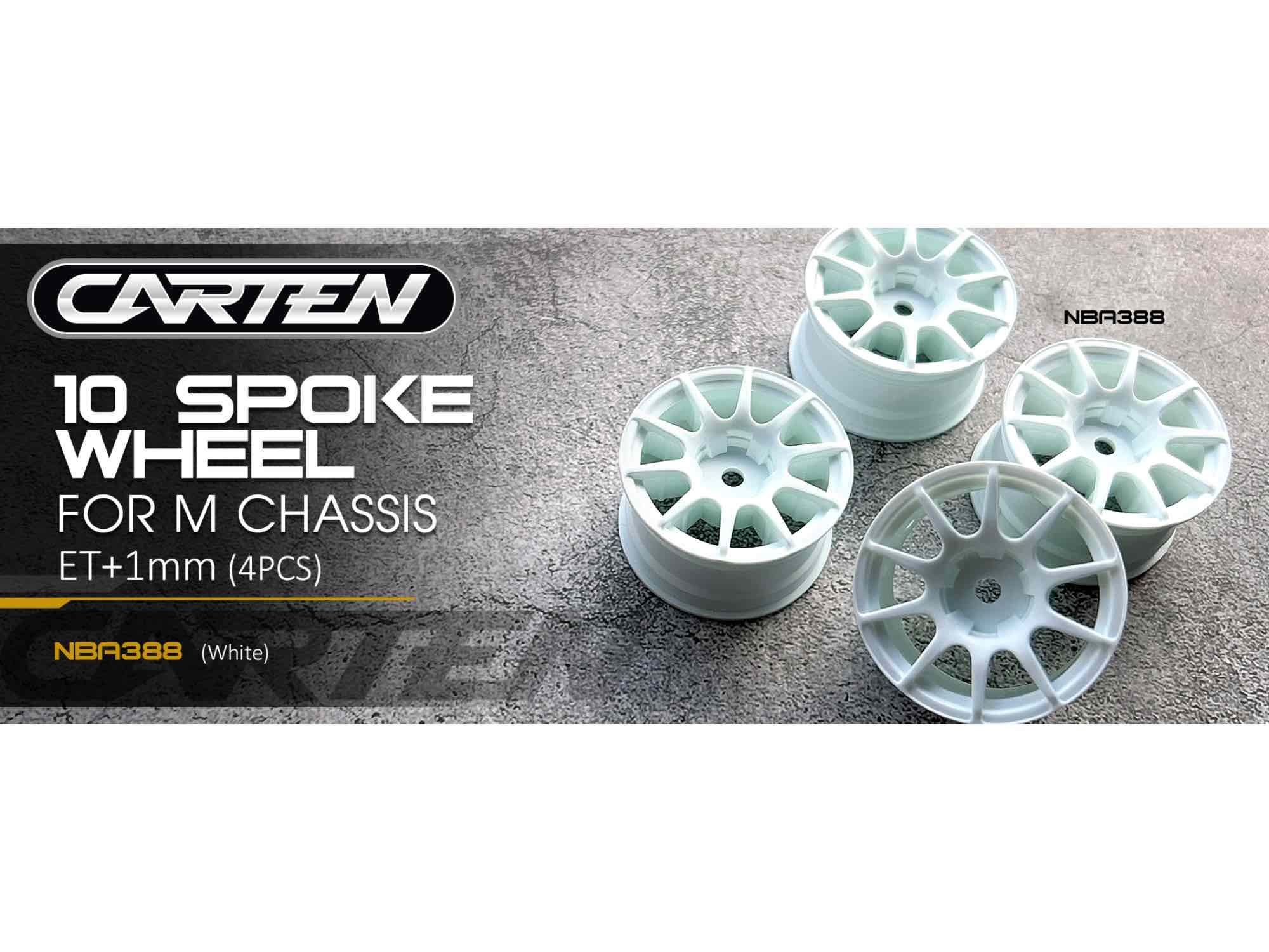 CARTEN 10 Spoke Wheel +1mm (White)