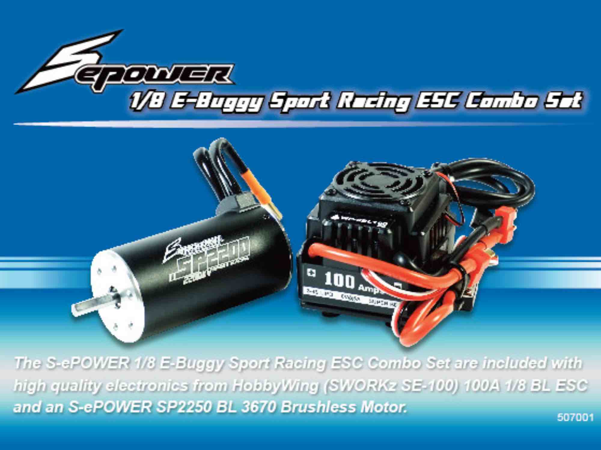 SPower 1/8 E-Buggy Sport Racing ESC Combo Set