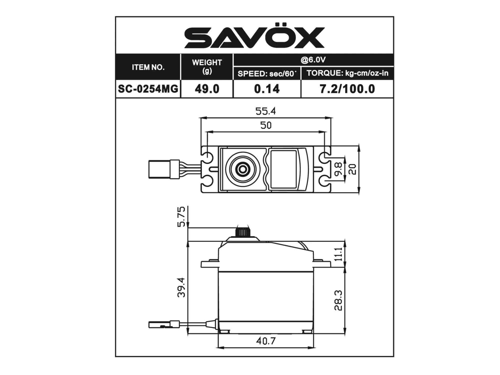 SAVÖX Standard Size Digital Servo