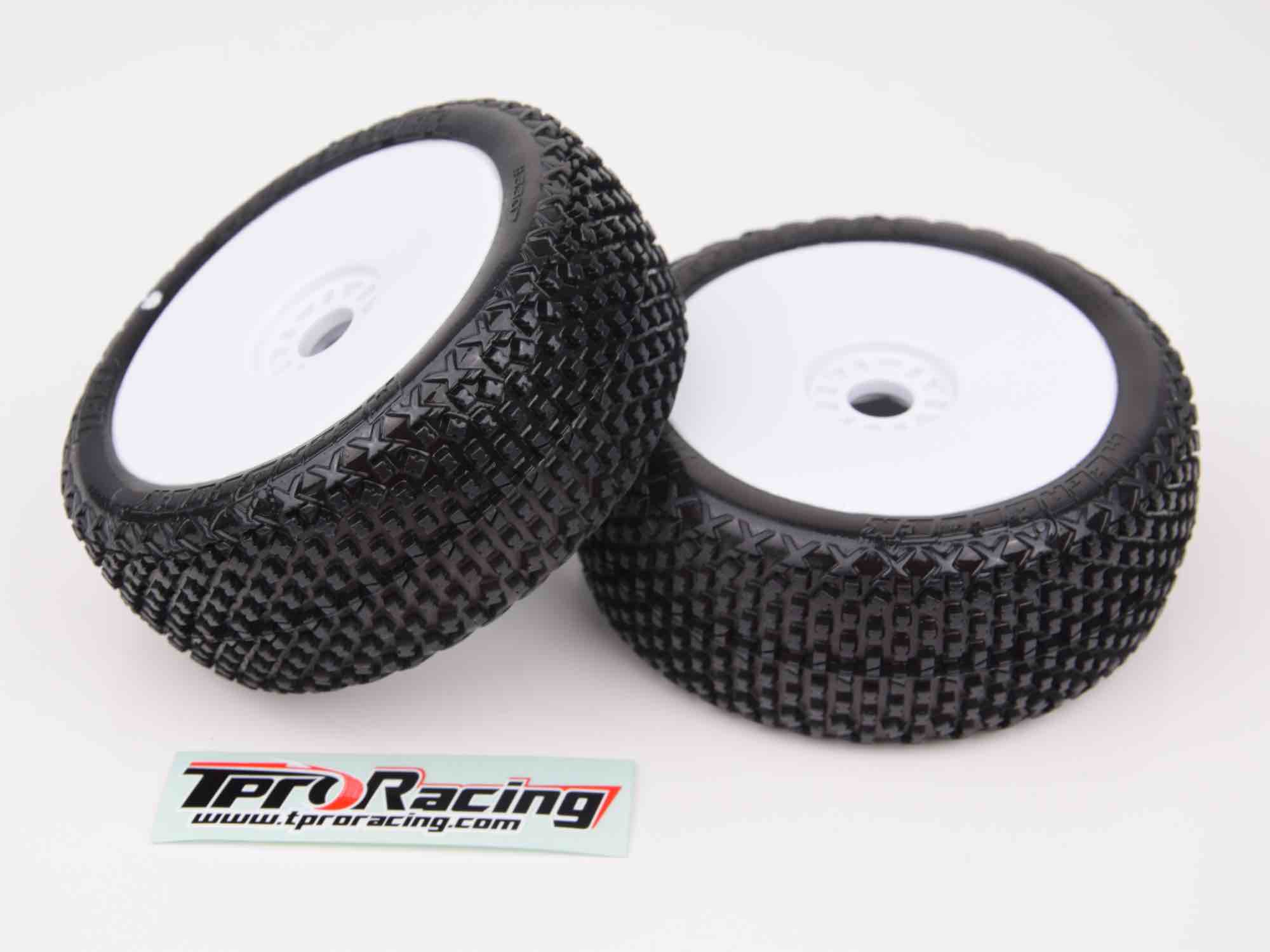 TPRO 1/8 OffRoad MEGABLOCK Racing Tire Pre-Mounted (T3 - Soft)(WH)