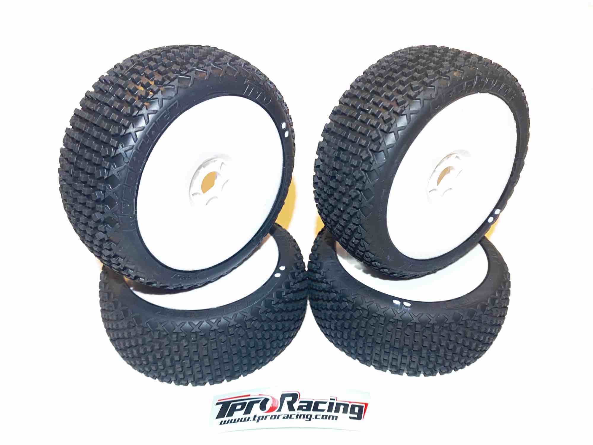 TPRO 1/8 OffRoad MEGABLOCK Sportline Tire Pre-Glued (SP-R4-SuperSoft)(WH)(4)