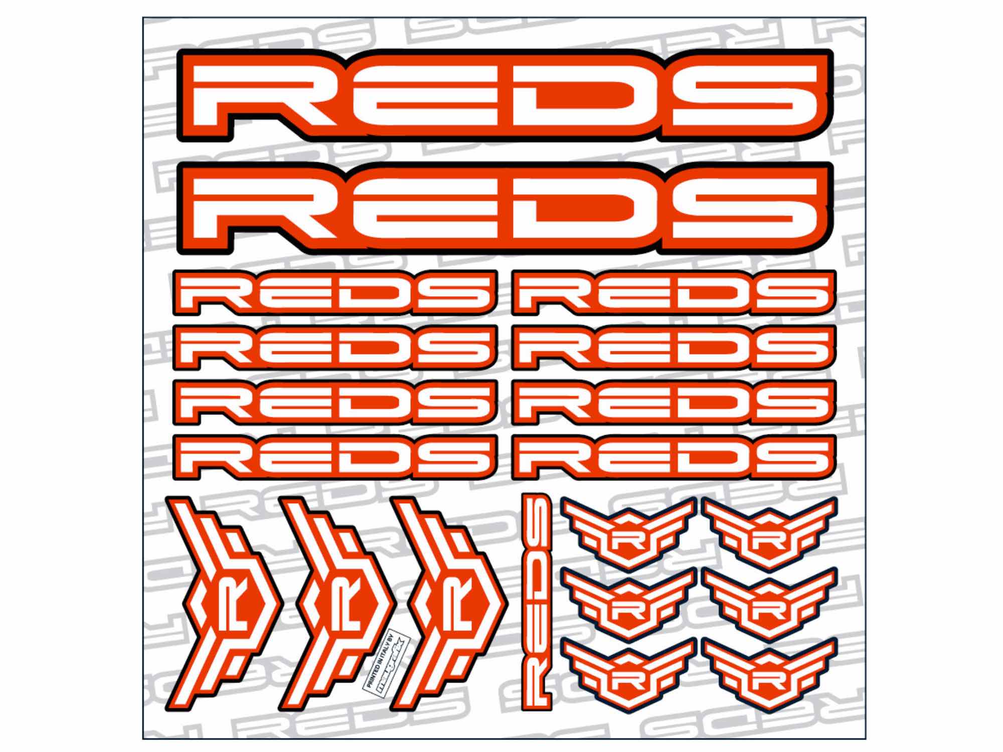 REDS Sticker Sheet 150x150mm cutted Red/White