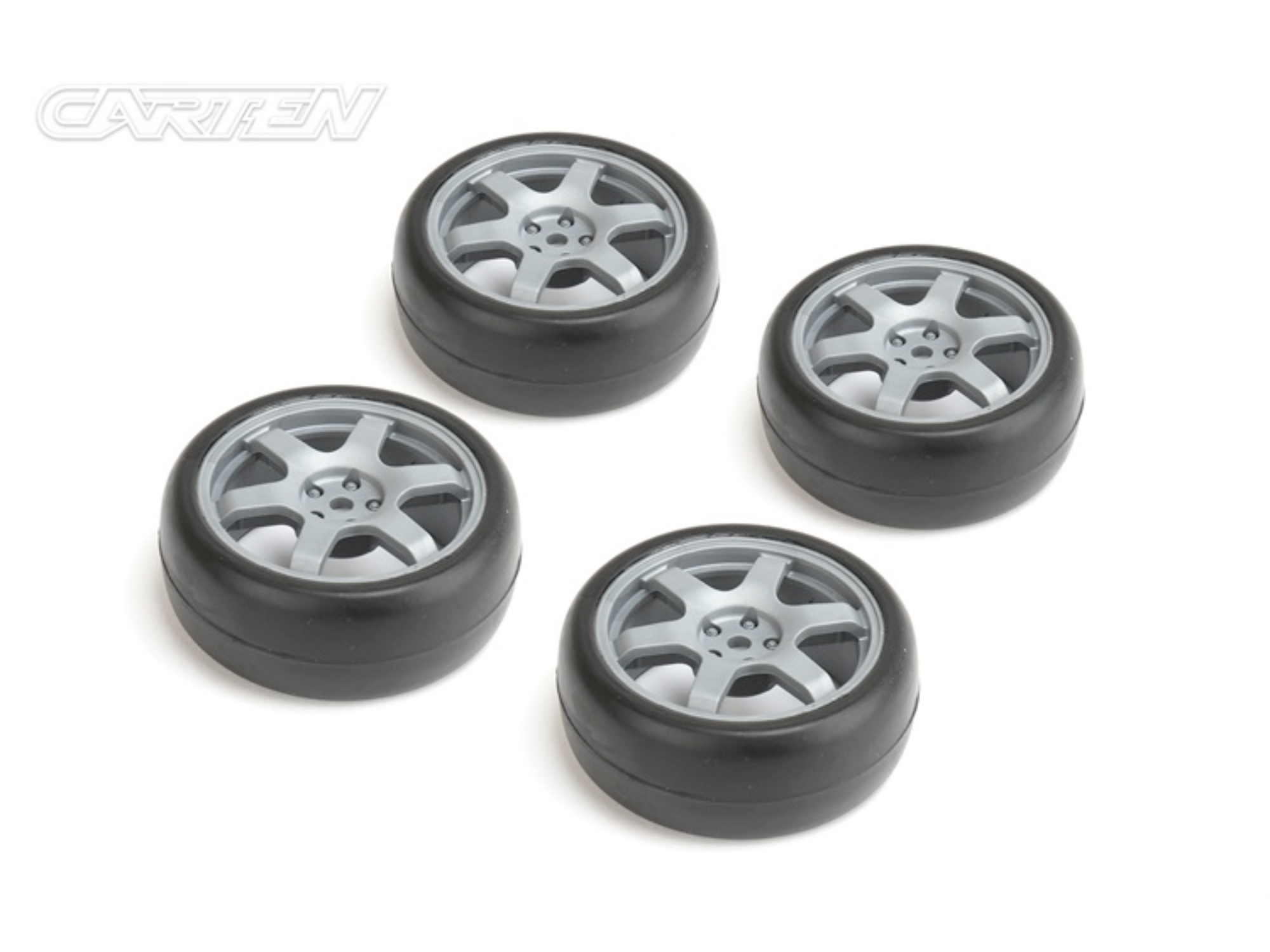 CARTEN TC Slick Tires+Wheels 6 Spoke Grey ET -0mm (4PCS)