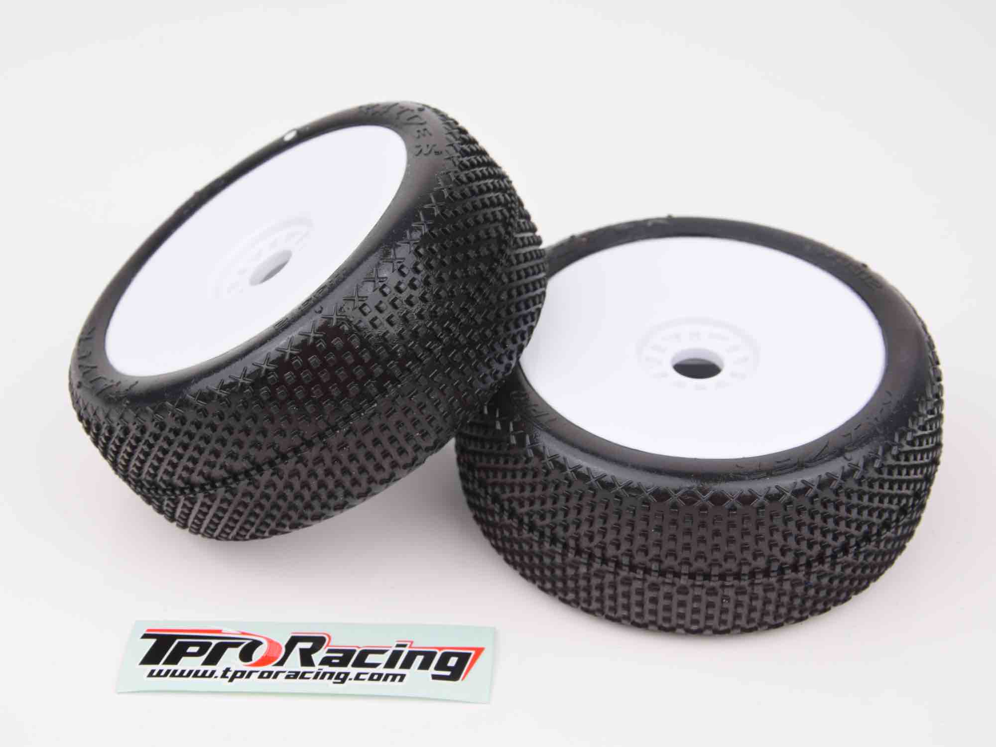 TPRO 1/8 OffRoad RAIDER Racing Tire Pre-Mounted (Clay C4 - Super Soft)(WH)